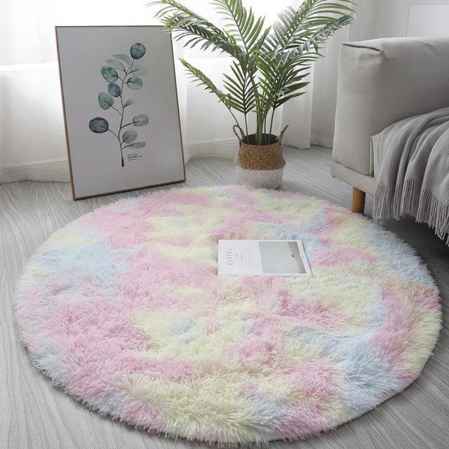 Tapete redondo super macio para usar como decoração no quarto/sala.