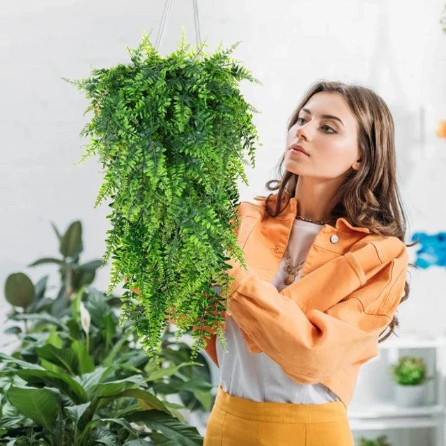 Planta artificial videira para usar como decoração em casa no sentido de trazer armonia e uma conexão ampla com a natureza.