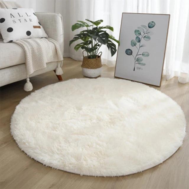 Tapete redondo super macio para usar como decoração no quarto/sala.