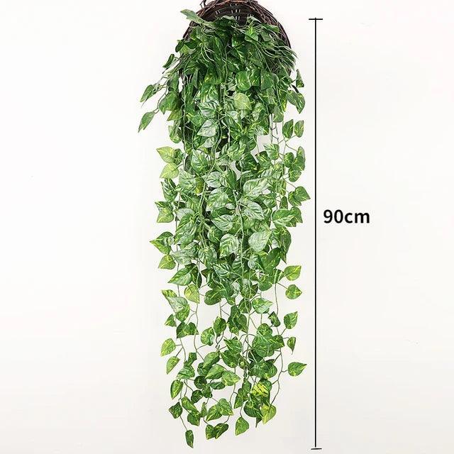 Planta artificial videira para usar como decoração em casa no sentido de trazer armonia e uma conexão ampla com a natureza.