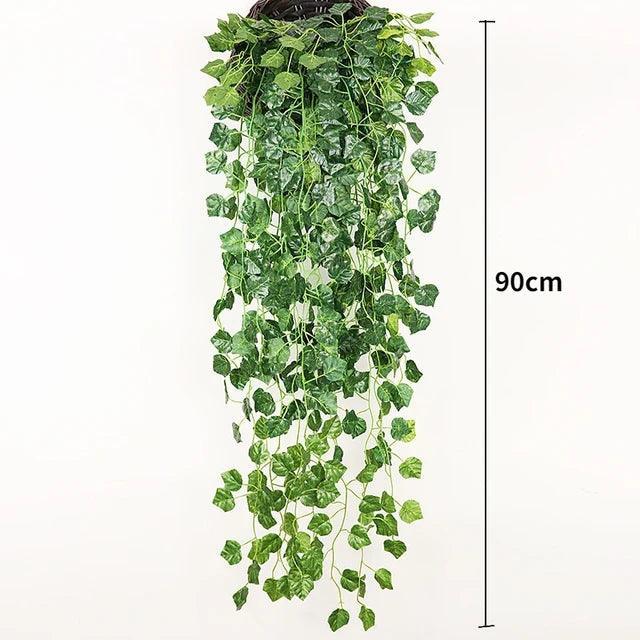 Planta artificial videira para usar como decoração em casa no sentido de trazer armonia e uma conexão ampla com a natureza.