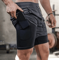 Shorts Quick Dry Camo Running para homens, esportes de ginástica, treino, fitness, jogging, calças curtas, verão, 2 em 1