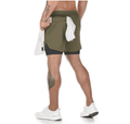 Shorts Quick Dry Camo Running para homens, esportes de ginástica, treino, fitness, jogging, calças curtas, verão, 2 em 1