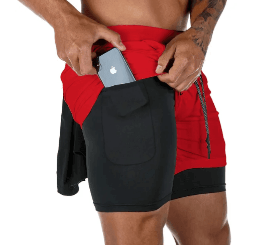 Shorts Quick Dry Camo Running para homens, esportes de ginástica, treino, fitness, jogging, calças curtas, verão, 2 em 1