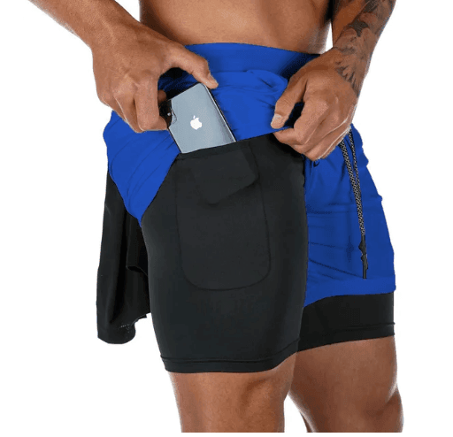 Shorts Quick Dry Camo Running para homens, esportes de ginástica, treino, fitness, jogging, calças curtas, verão, 2 em 1