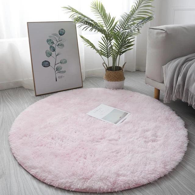 Tapete redondo super macio para usar como decoração no quarto/sala.